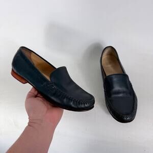Cole Haan Loafer Women's 8 Navy Blue Leather Slip-On Round Toe Casual Shoes